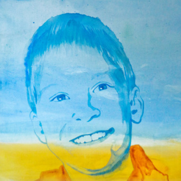mehrfarbiges Kinder-Klecks Portrait